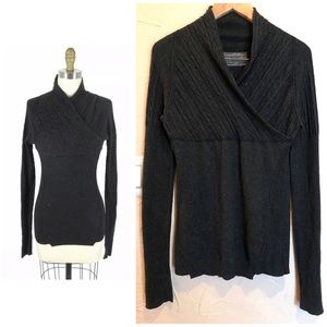 All Saints Wrap Cross Front Sweater Top UK 12 US 8